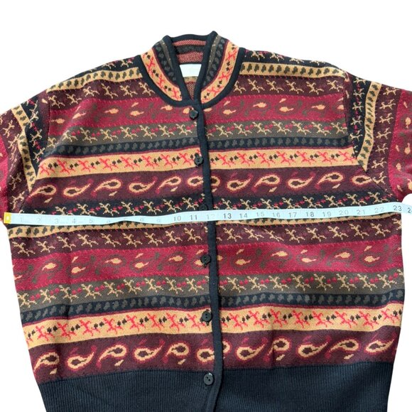 Dana Buchman Women's Wool Cardigan Sweater Button-Up Vintage Nordic Size M - Picture 5 of 8